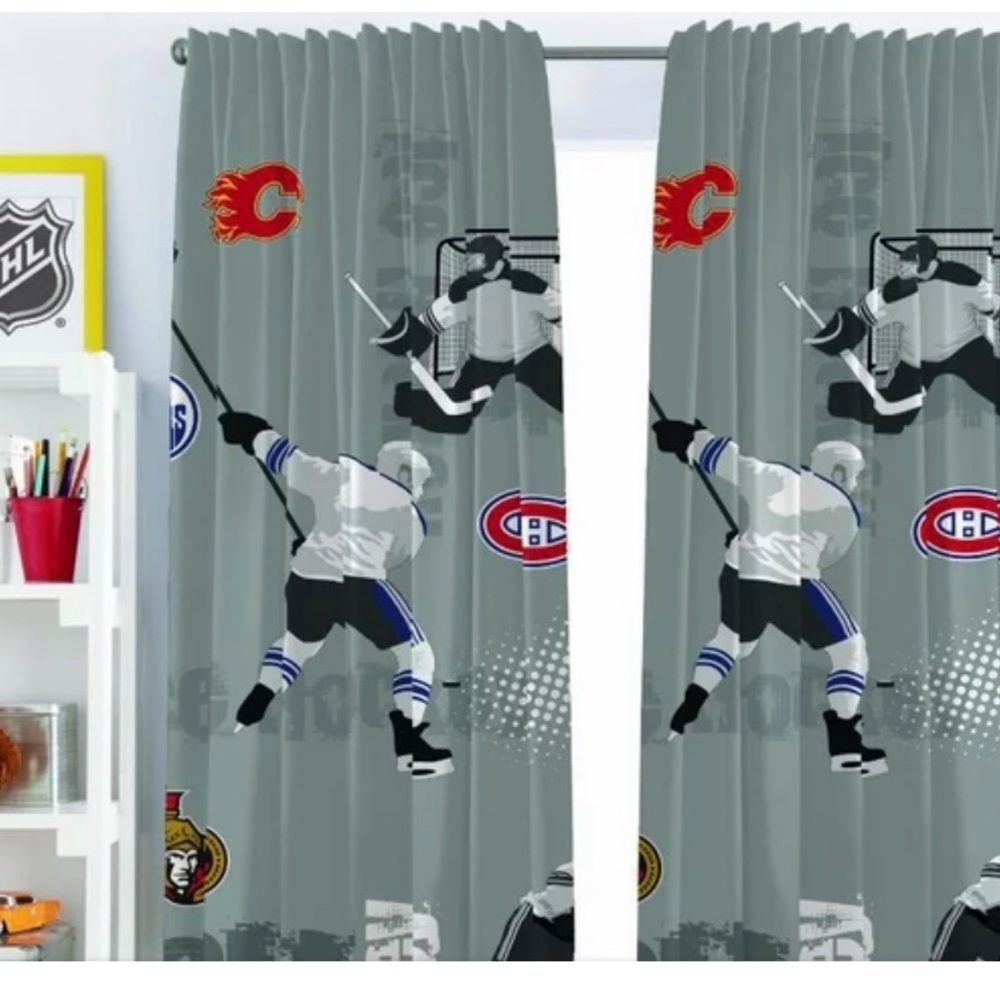 NEW NHL Blackout Curtain Panels 42”x 63”